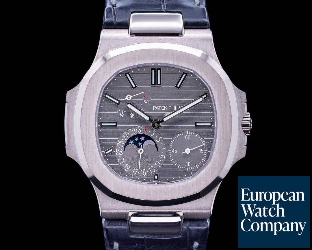 Image of Patek Philippe Nautilus 5712G Power Reserve Moonphase 18K White Gold 