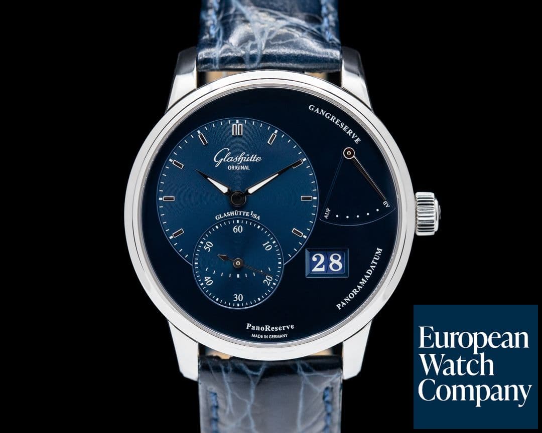 Image of Glashutte Original PanoReserve Manual Wind Blue Dial SS 40MM