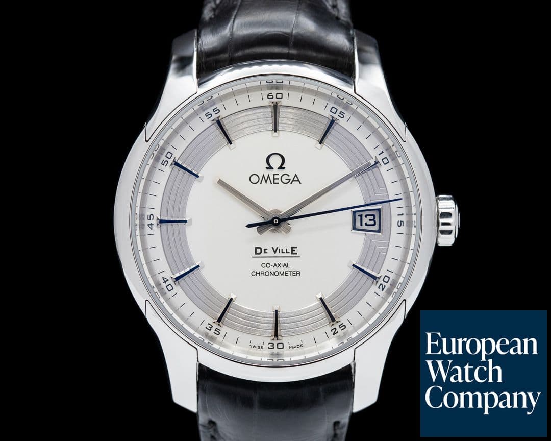 Image of Omega De Ville Co-Axial Hour Vision Silver Dial SS / Alligator 