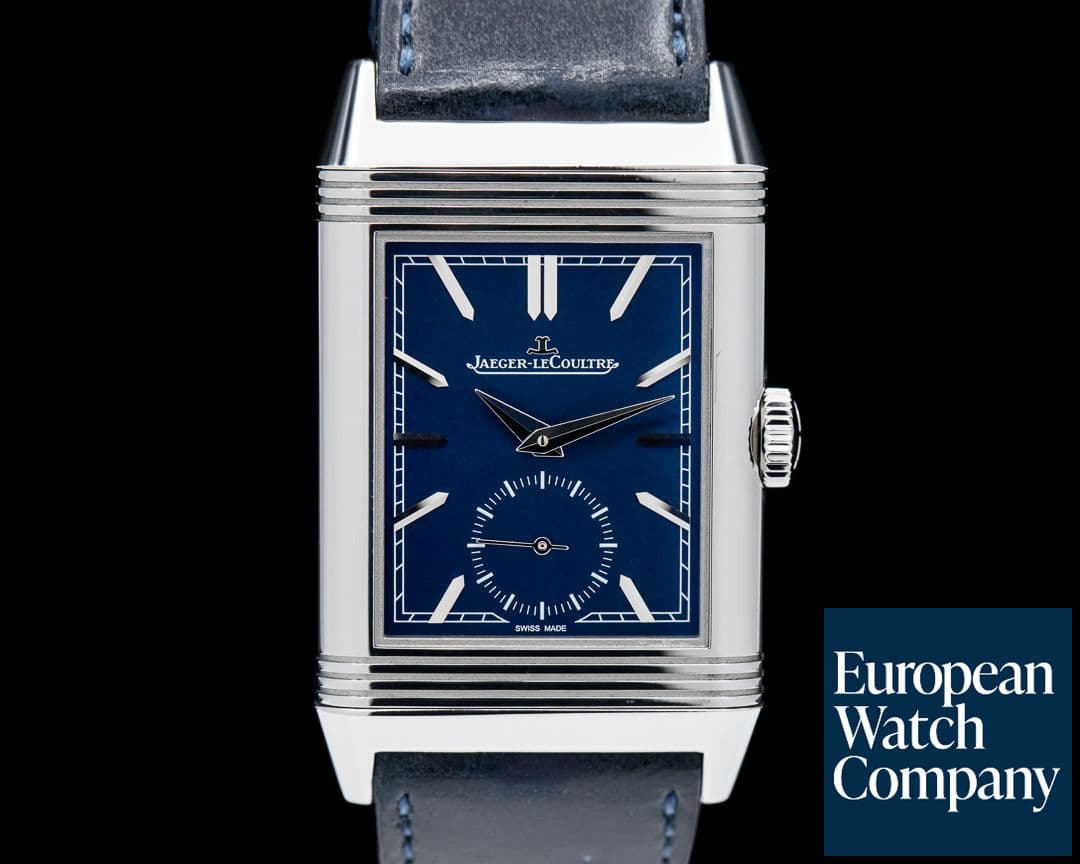 Image of Jaeger LeCoultre Reverso Tribute Small Seconds SS Blue Dial 