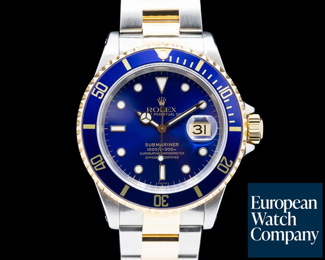 Image of Rolex Submariner 16613 Blue Dial SS / 18K BOX & PAPERS