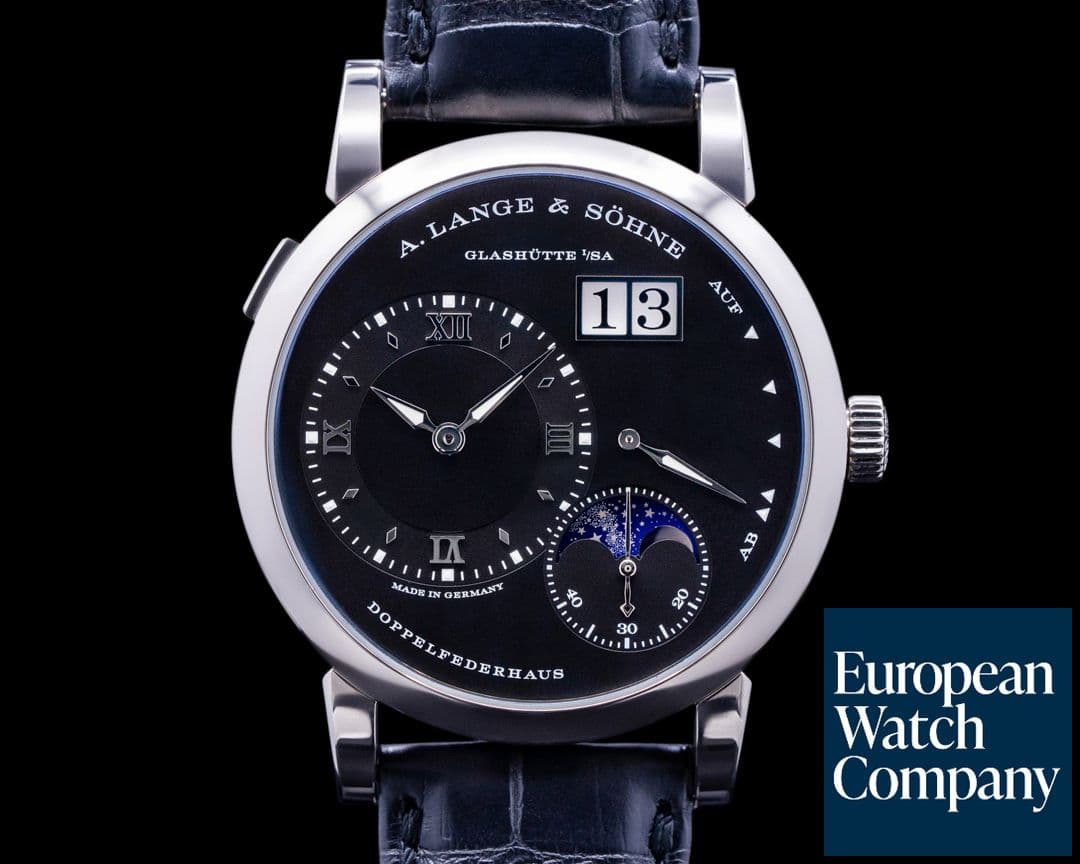 Image of A. Lange and Sohne Lange 1 Moon 192.029 18K White Gold Black Dial