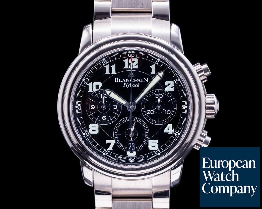 Image of Blancpain Leman Flyback Chronograph Black Dial 18K White Gold 
