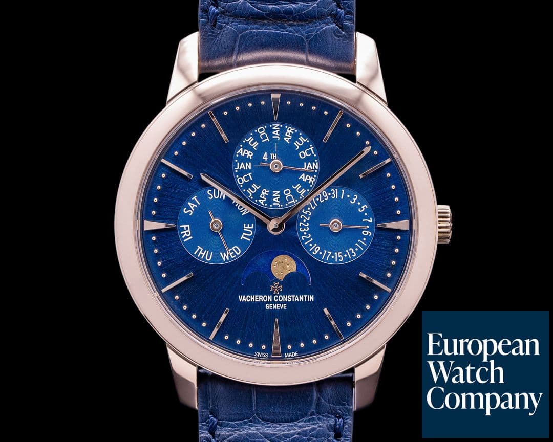 Image of Vacheron Constantin Patrimony Perpetual Calendar Rose Gold Blue Dial 2022