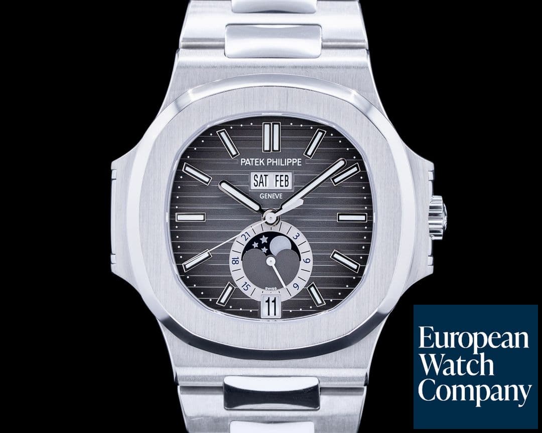 Image of Patek Philippe Nautilus Annual Calendar Moon Grey Dial SS / Bracelet 