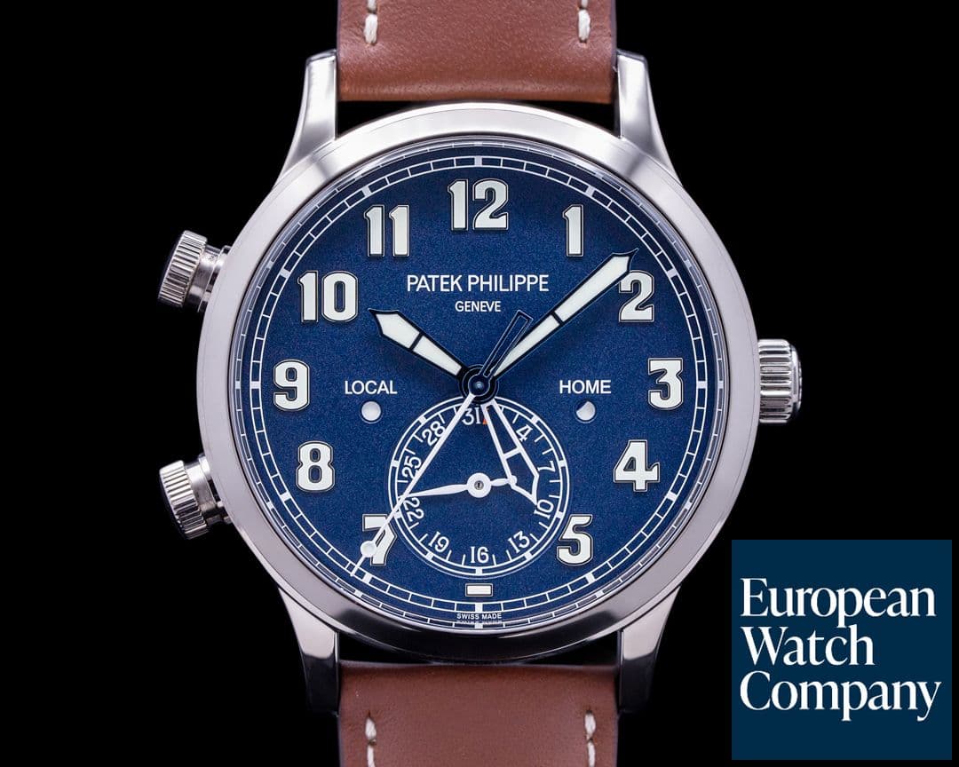 Image of Patek Philippe Calatrava 5524G Pilot Travel Time 18k White Gold