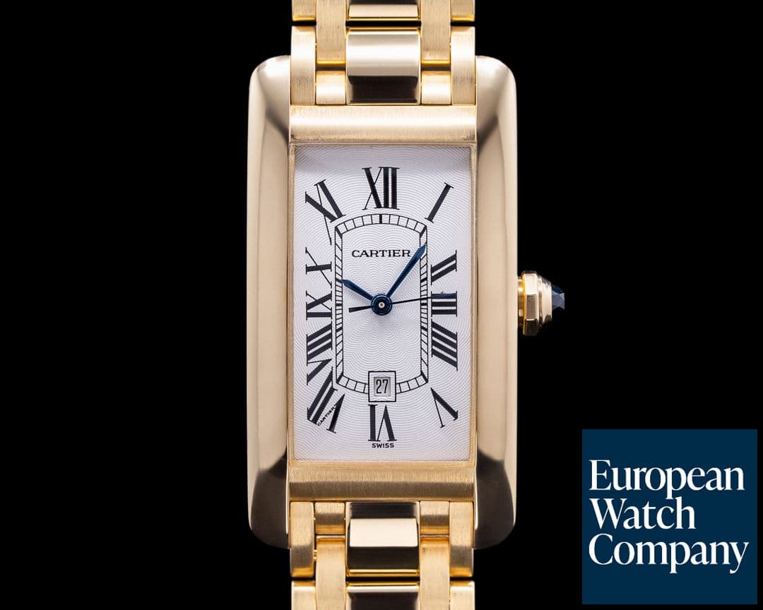 Image of Cartier Tank Americaine 1725 Medium Mens 18K Yellow Gold