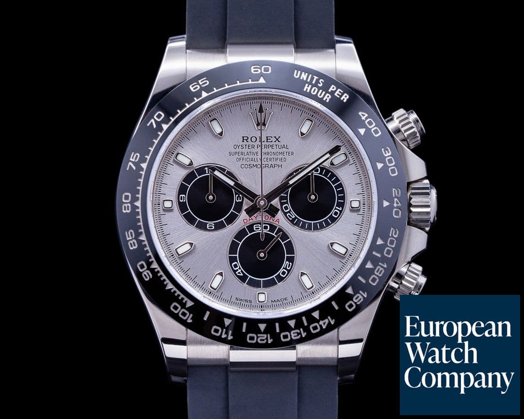 Image of Rolex Daytona 116519 18K White Gold Ceramic Oysterflex Silver Dial