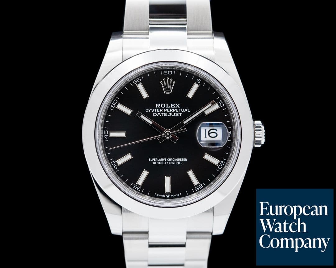 Image of Rolex Datejust 41 126300 Black Stick Dial SS 2021