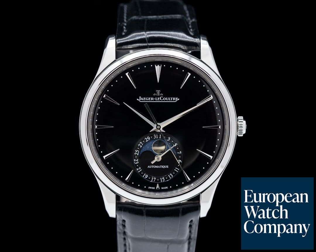 Image of Jaeger LeCoultre Master Ultra Thin Moon SS Black Dial 