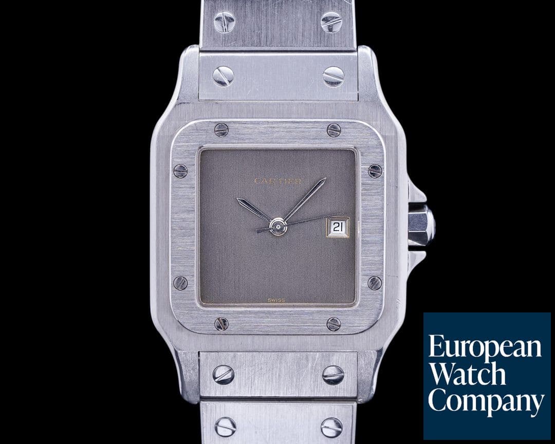Image of Cartier Vintage Cartier Santos Carree 2960 RARE Grey Dial SS
