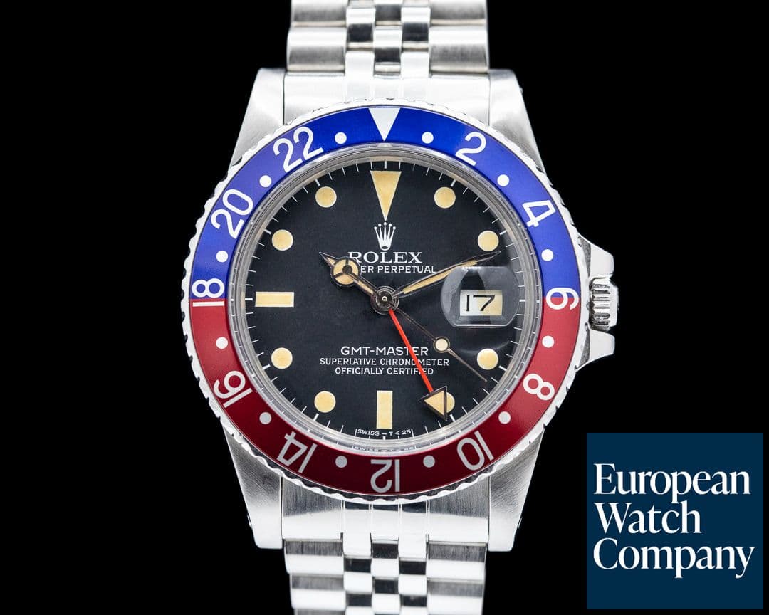 Image of Rolex GMT Master Transitional  "Pepsi Bezel" Matte Dial Circa 1984