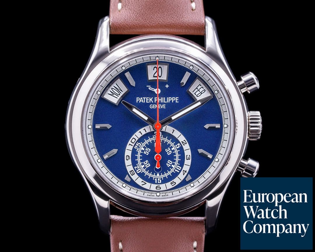 Image of Patek Philippe Annual Calendar 5960/01G Chronograph White Gold Blue Dial