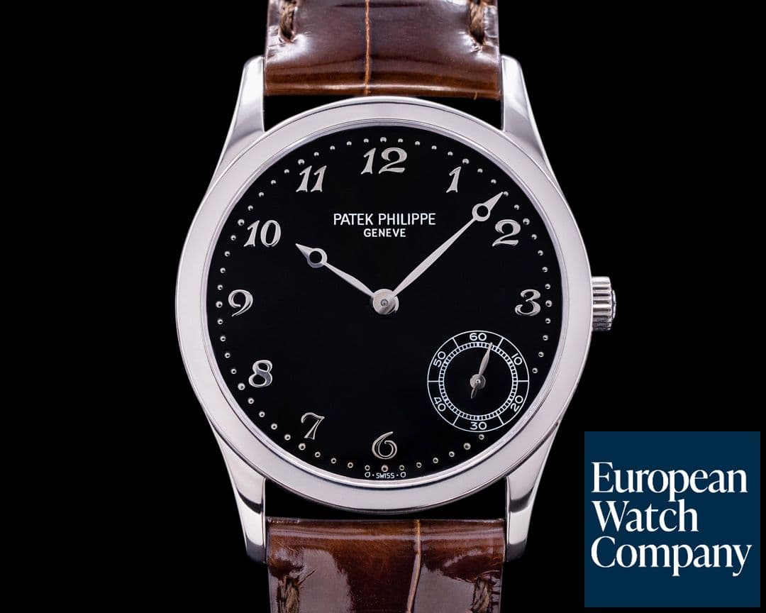 Image of Patek Philippe Calatrava Automatic Black Arabic Dial 18k White Gold
