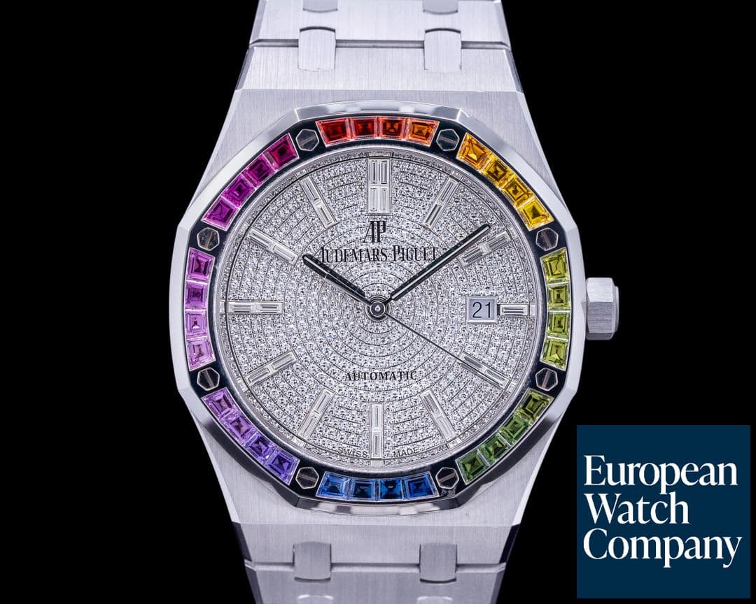 Image of Audemars Piguet Royal Oak "RAINBOW" 15413BC Diamond Dial RARE 
