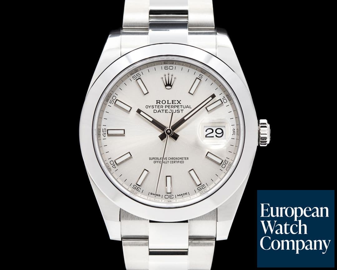 Image of Rolex Datejust 41 126300 Silver Stick Dial SS 2017