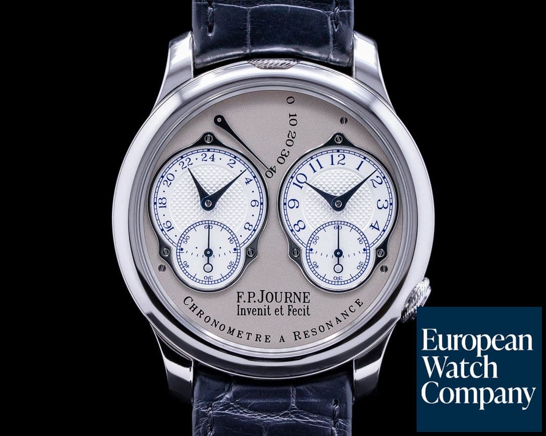 Image of F. P. Journe Chronometre Resonance Platinum Silver Dial 40MM FINAL EDITION 
