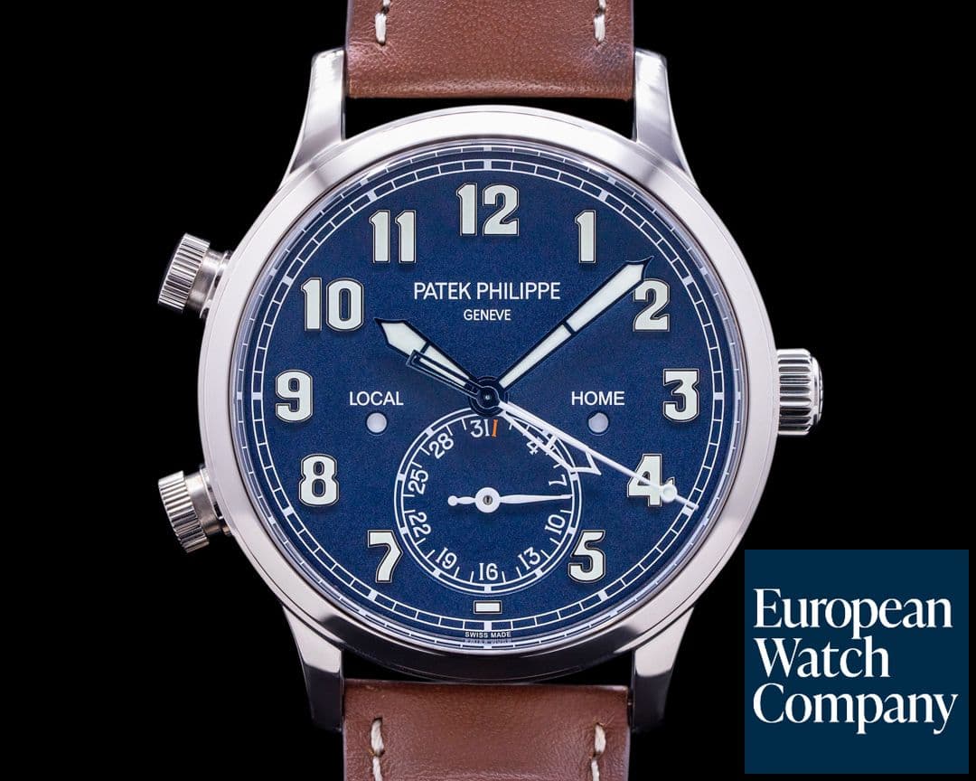 Image of Patek Philippe Calatrava 5524G Pilot Travel Time 18k White Gold