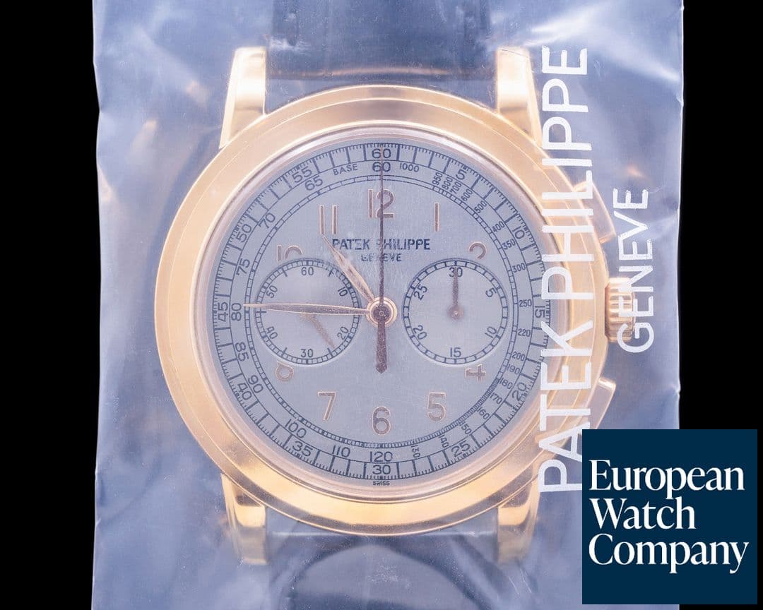 Image of Patek Philippe 5070 Rose Gold Lemania Chronograph / Silver Dial SEALED UNWORN