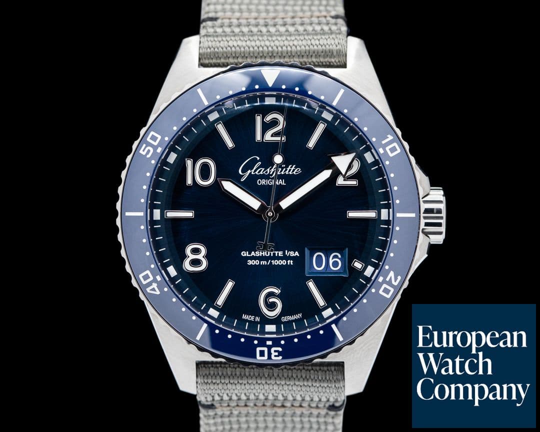 Image of Glashutte Original SeaQ Panorama Date Blue Dial SS 