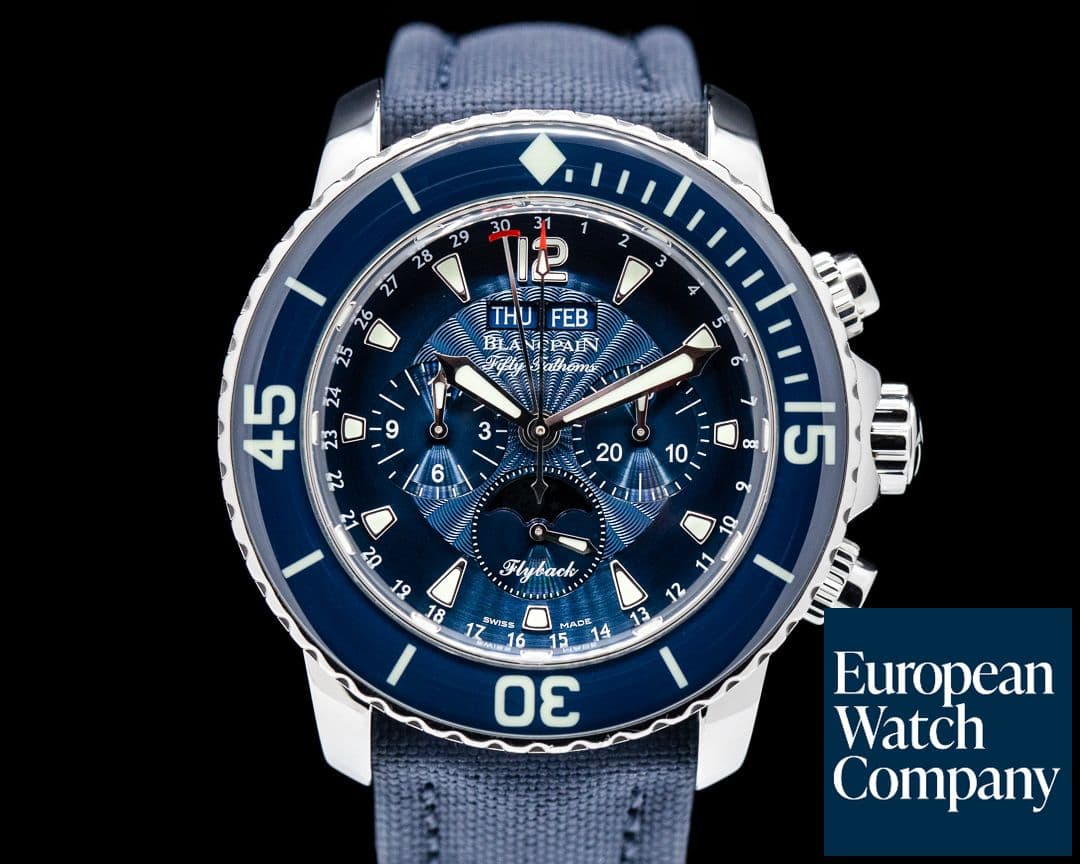 Image of Blancpain Fifty Fathoms Complete Calendar Flyback SS / Blue Dial