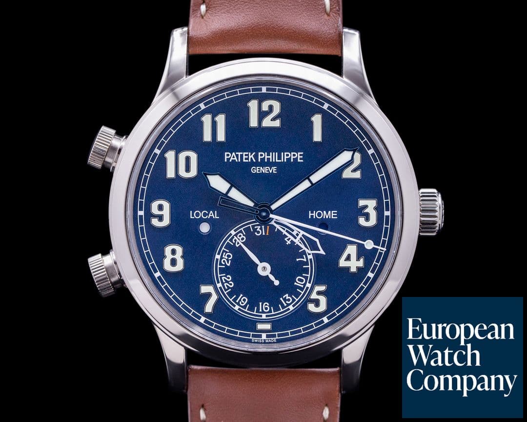 Image of Patek Philippe Calatrava 5524G Pilot Travel Time 18k White Gold