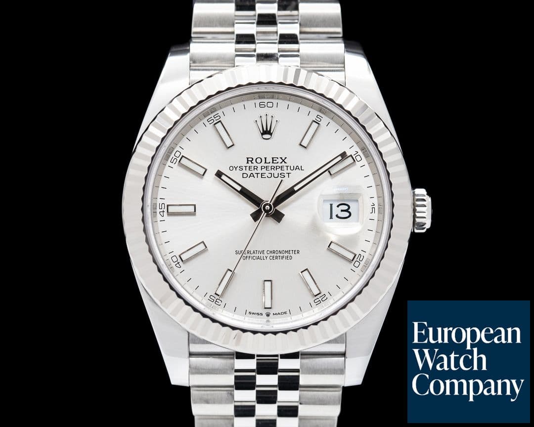 Image of Rolex Datejust 41 Silver Stick Dial SS Jubilee 2021