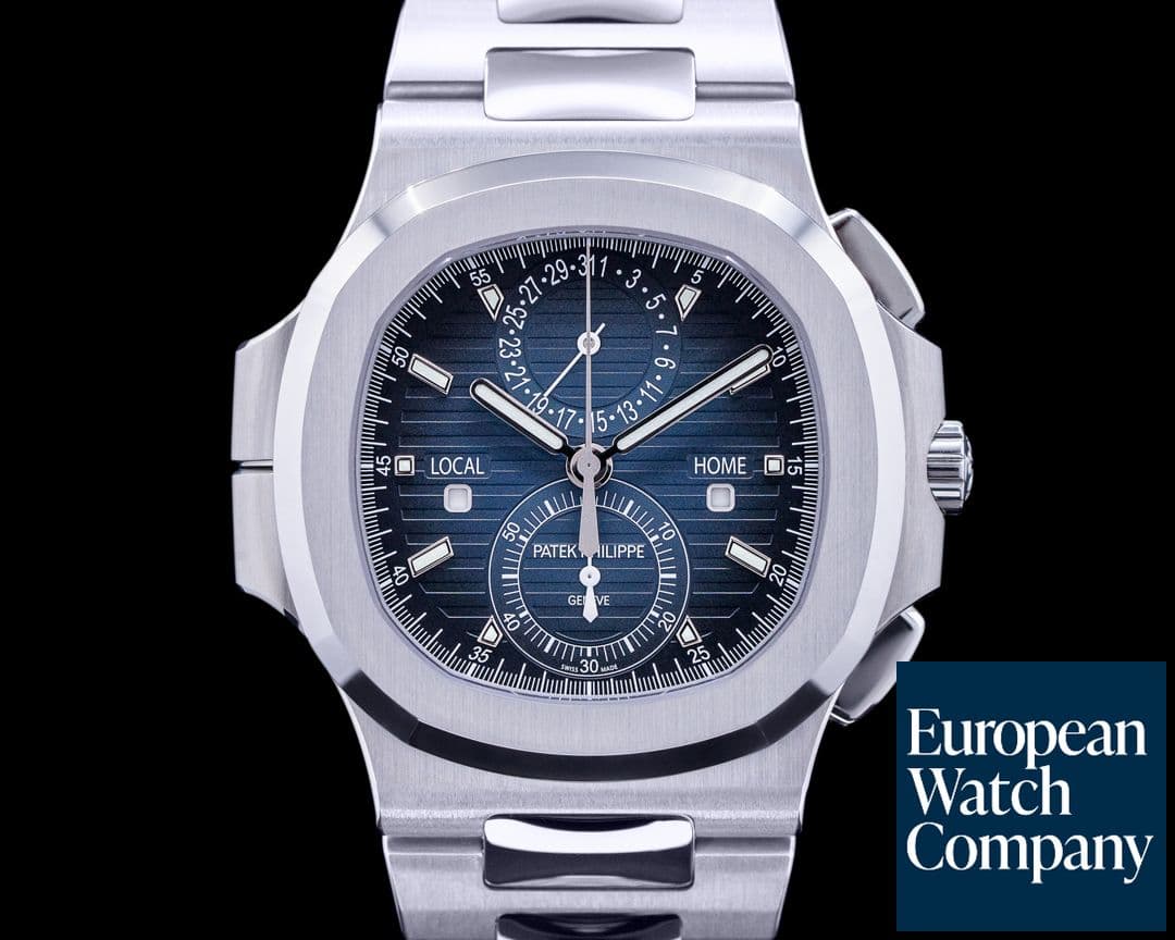 Image of Patek Philippe Nautilus 5990 Travel Time Chronograph SS Blue Dial UNWORN