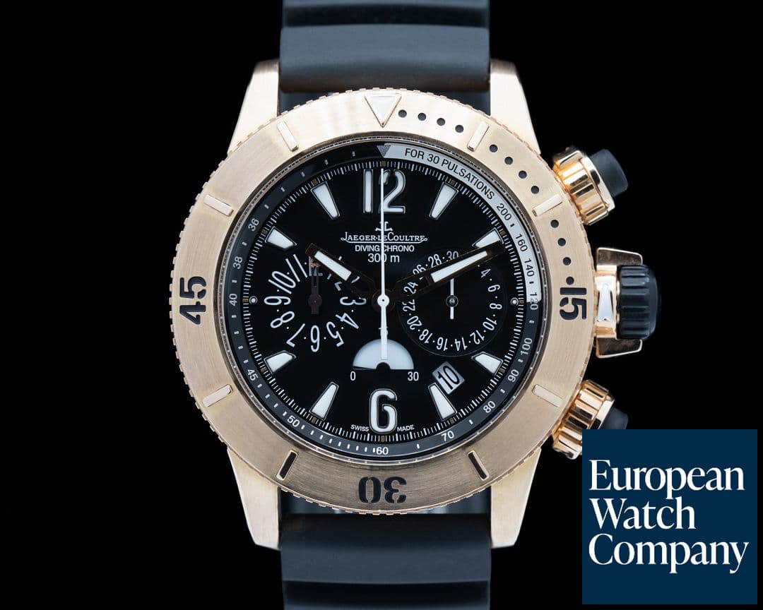 Image of Jaeger LeCoultre Master Compressor Diving Chronograph 18K Rose Gold / Rubber Strap