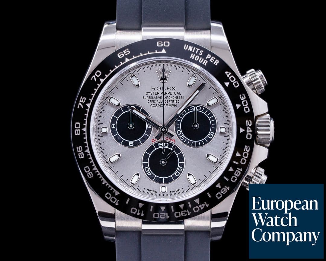 Image of Rolex Daytona 116519 18K White Gold Ceramic Oysterflex Silver Dial