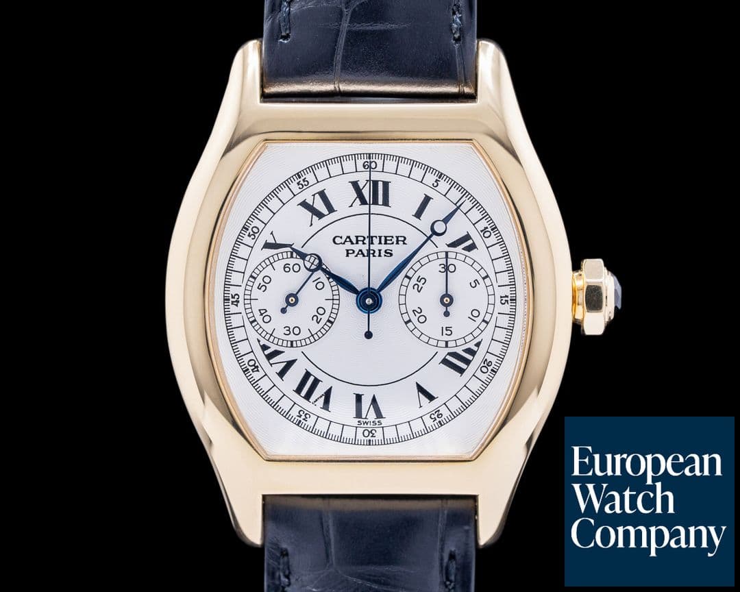 Image of Cartier Privee Collection Tortue Monopoussoir Chronograph 18K Yellow Gold