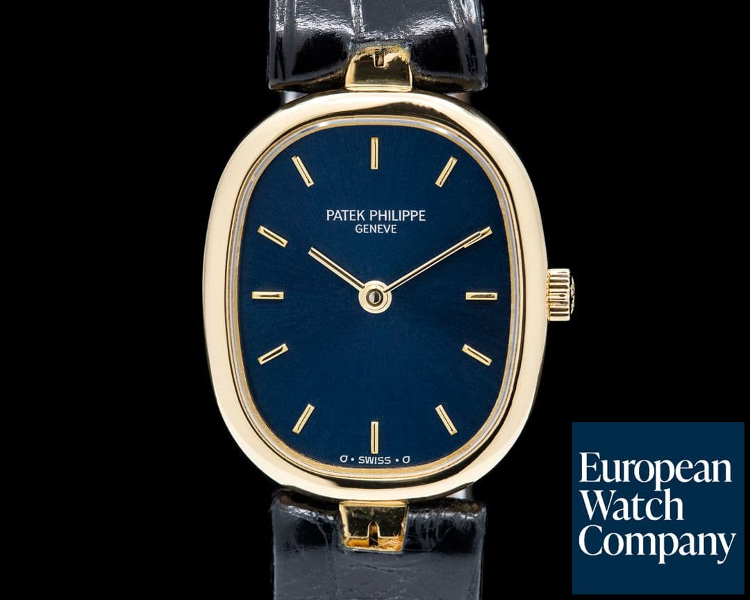 Image of Patek Philippe Ladies Golden Ellipse Blue Dial 18k Yellow Gold