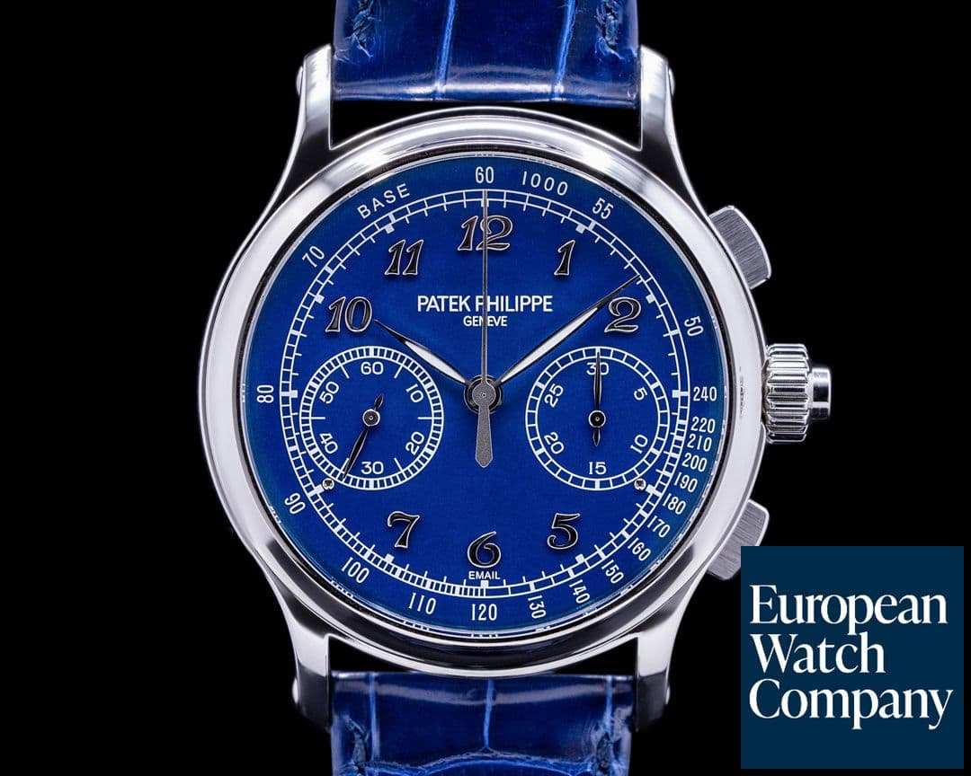 Image of Patek Philippe Split Second 5370P Platinum BLUE Enamel Dial UNWORN