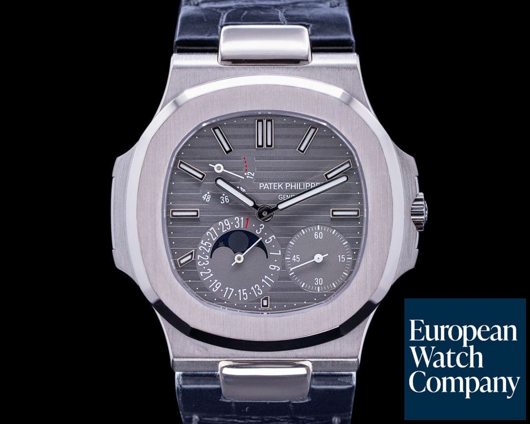 Image of Patek Philippe Nautilus 5712G Power Reserve Moonphase 18K White Gold 