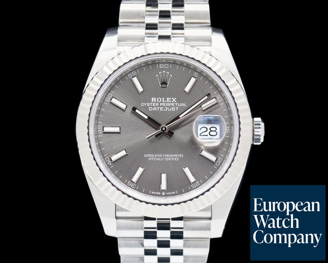 Image of Rolex Datejust 41 Dark Rhodium Stick Dial SS / Jubilee 