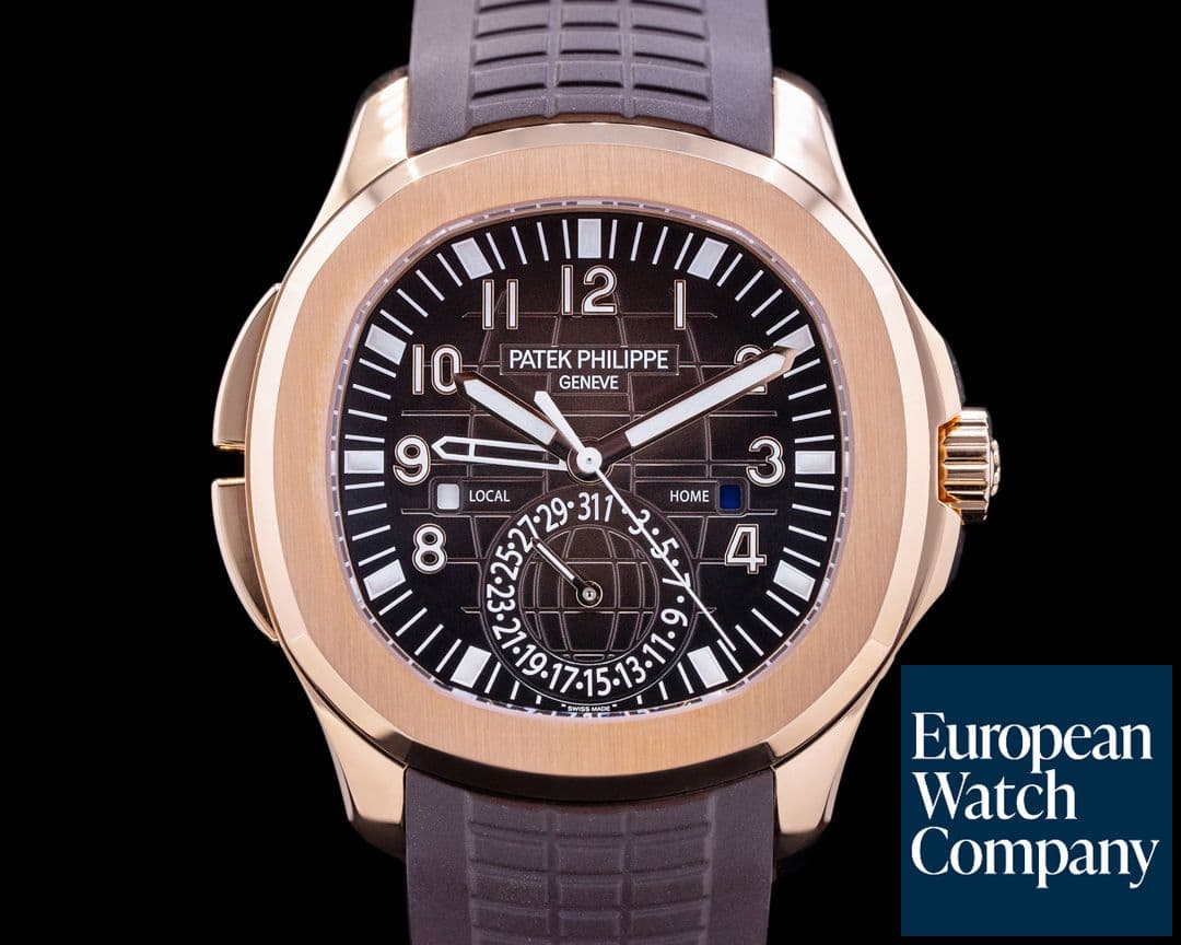 Image of Patek Philippe Aquanaut 5164R Travel Time Rose Gold / Rubber 2023 UNWORN
