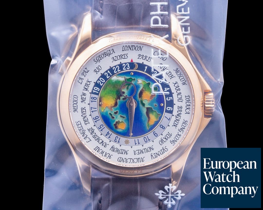 Image of Patek Philippe World Time 5131R Enamel Dial 18K Rose Gold FACTORY SEALED UNWORN 