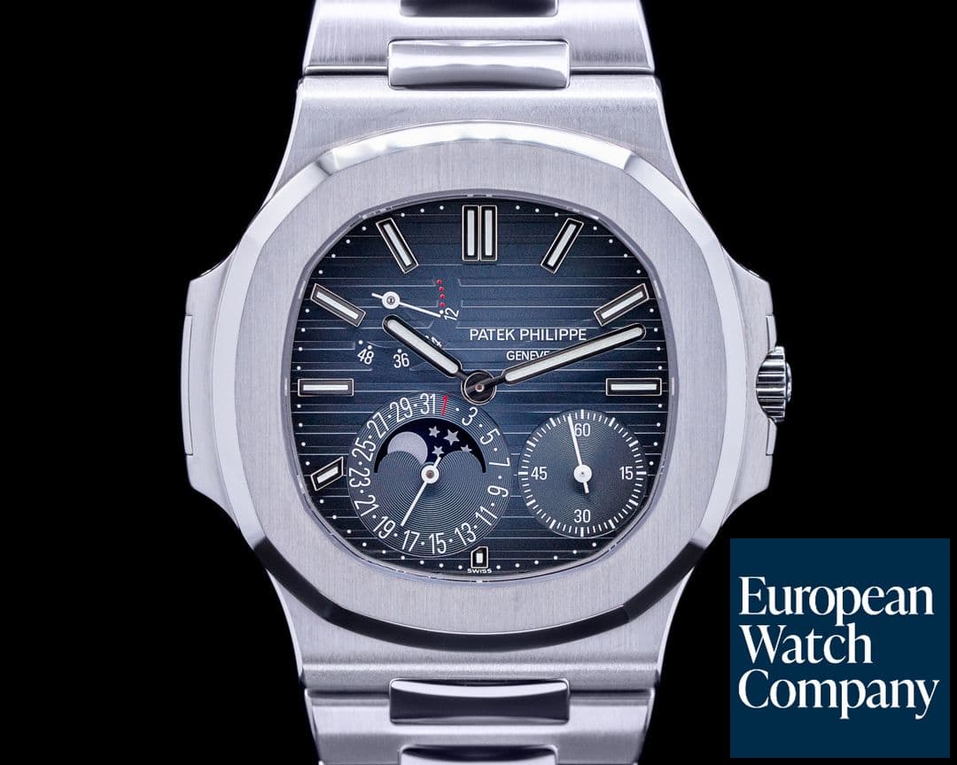 Image of Patek Philippe Jumbo Nautilus 5712 Moonphase Power Reserve SS FULL SET