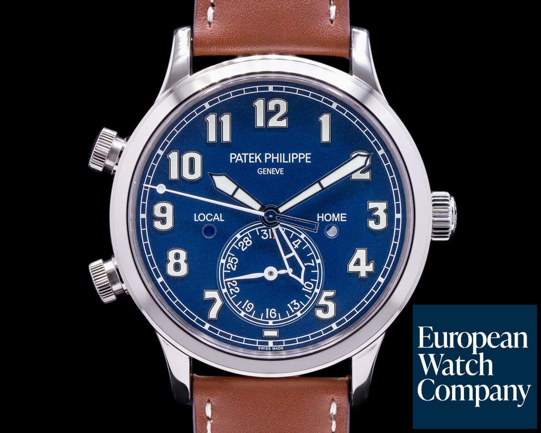 Image of Patek Philippe Calatrava 5524G Pilot Travel Time 18k White Gold UNWORN