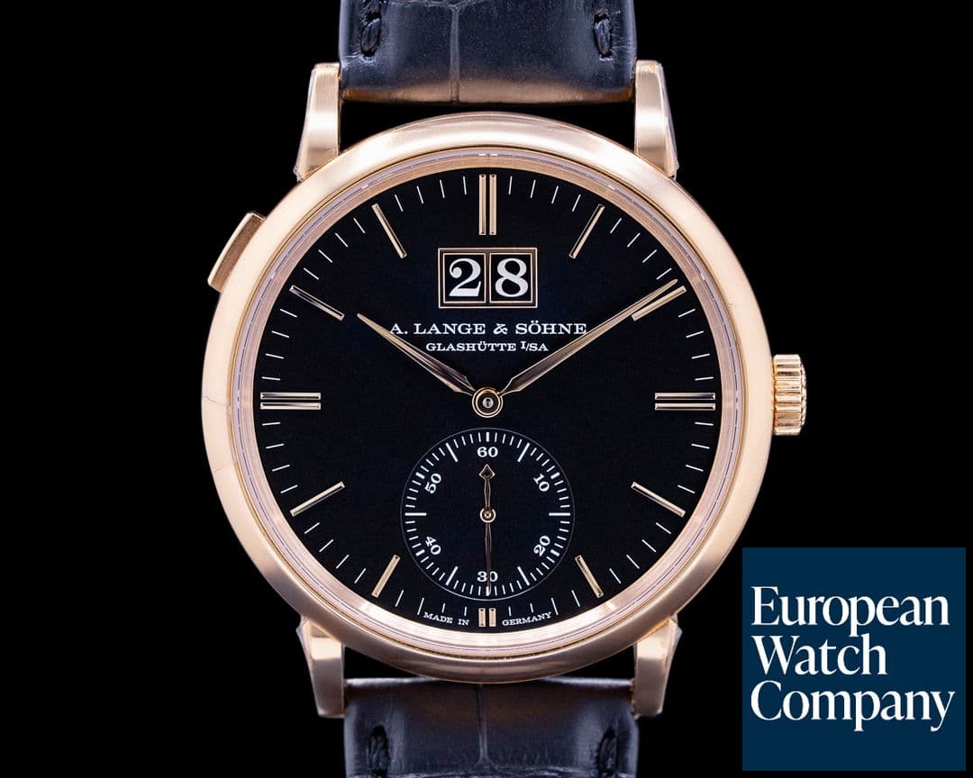 Image of A. Lange and Sohne Saxonia 381.031 Outsize Date 18K Rose Gold / Black Dial 