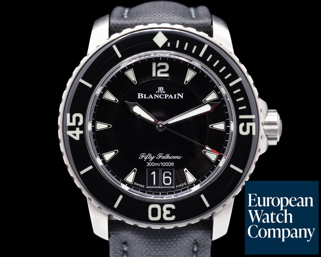 Image of Blancpain Fifty Fathoms Grande Date / Black Dial Titanium 2021