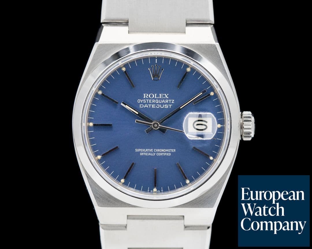 Image of Rolex OysterQuartz Datejust Blue Dial SS c. 1978