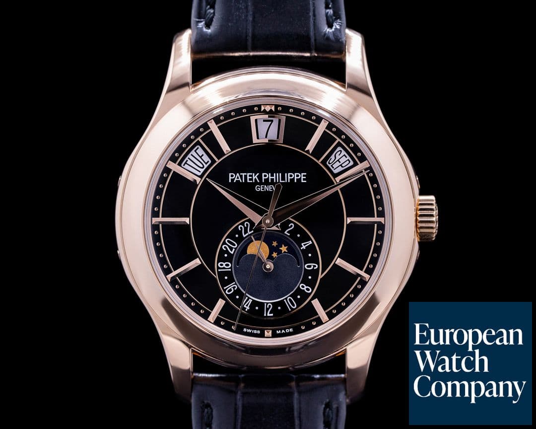 Image of Patek Philippe Annual Calendar 5205R Black Dial 18k Rose Gold UNWORN