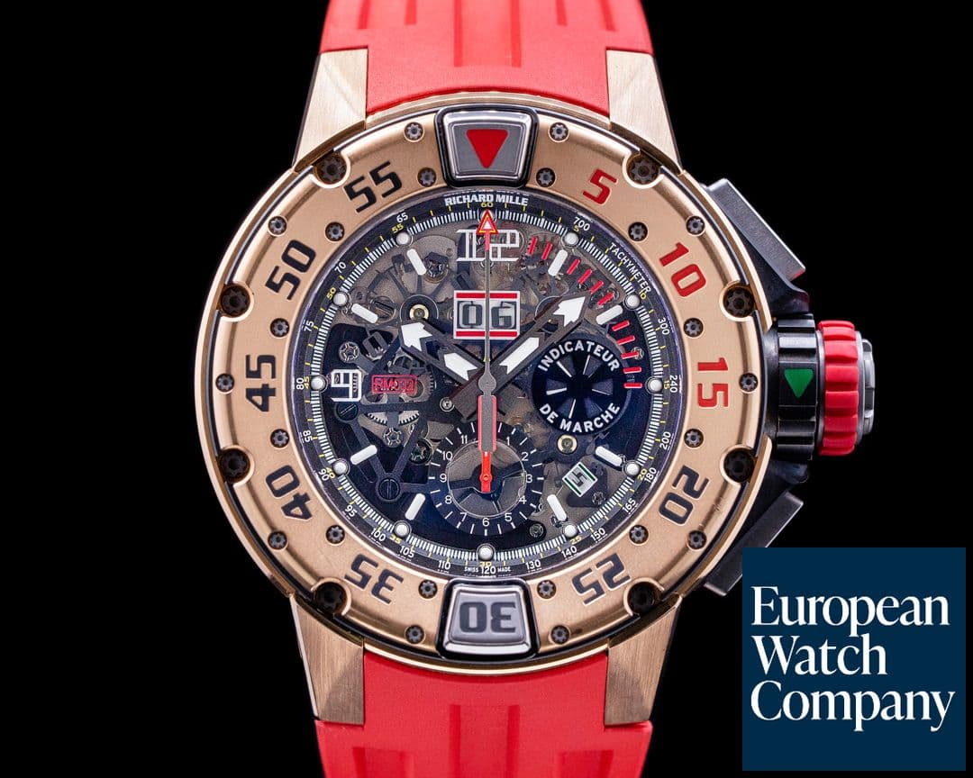 Image of Richard Mille Richard Mille RM032 Rm32 Automatic Flyback Diver Chronograph 18k RG 