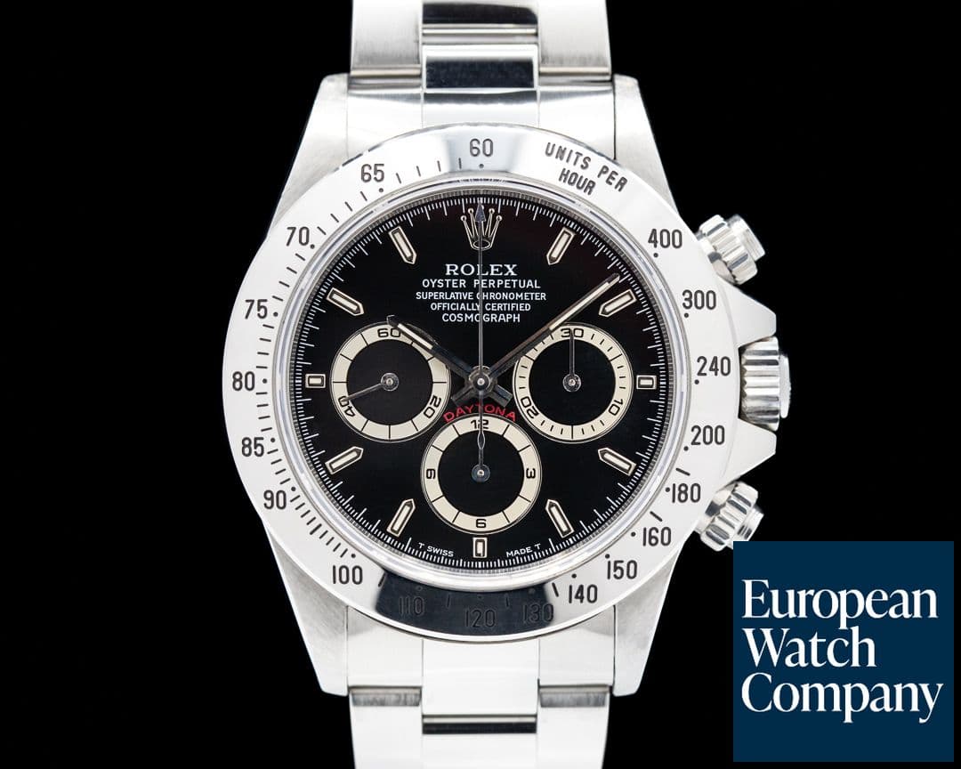 Image of Rolex Daytona 16520 Zenith Black Dial SS FULL SET