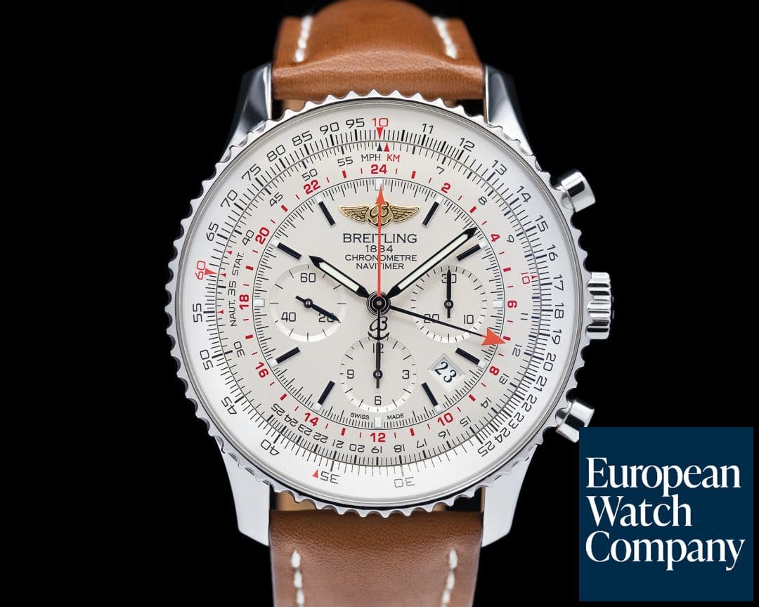 Image of Breitling Navitimer B04 48mm GMT Chronograph Silver Dial