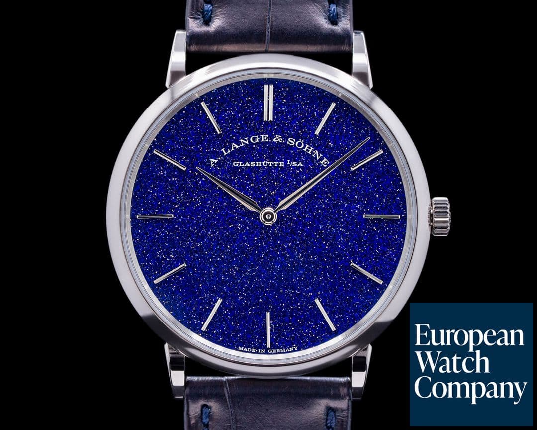 Image of A. Lange and Sohne Saxonia Thin Manual Wind Blue Gold-Flux Dial 205.086