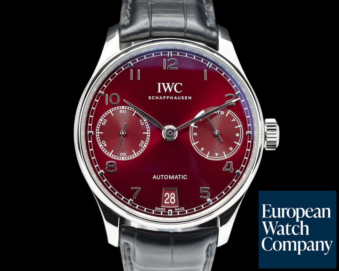 Image of IWC Portugieser Autmoatic 7 Day Burgundy Dial