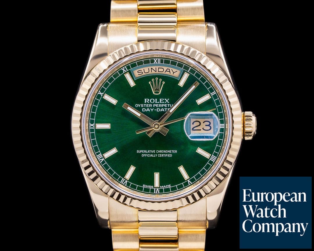 Image of Rolex Day Date President 118238 Green Dial 18K Yellow Gold