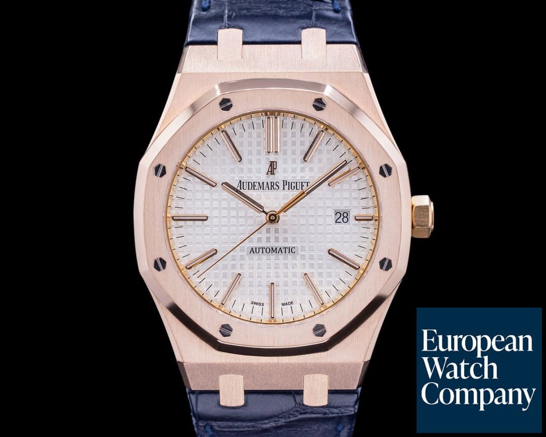 Image of Audemars Piguet Royal Oak 15400OR Jumbo White Dial 18K Rose Gold 